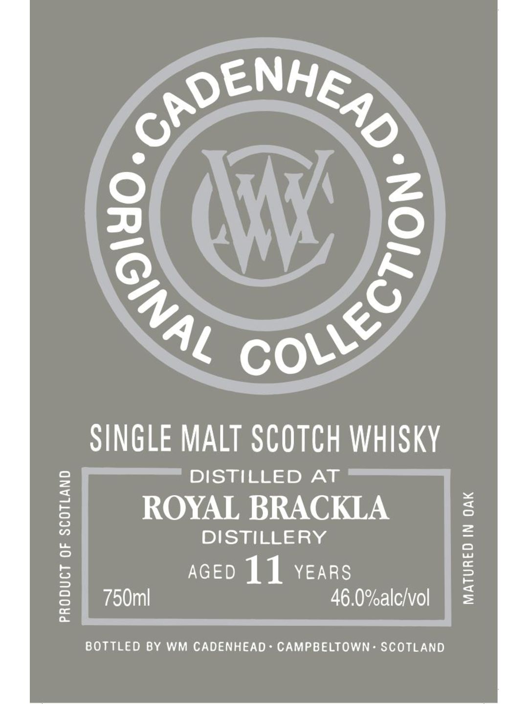 Cadenhead's Original Collection 11 Years Old Royal Brackla Single Malt Scotch Whiskey 750ml