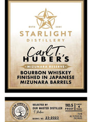 Starlight Distillery 4 Years Old Carl T. Huber's Mizunara Reserve Finished In Japanese Mizunara Barrel Bourbon Whiskey 750ml