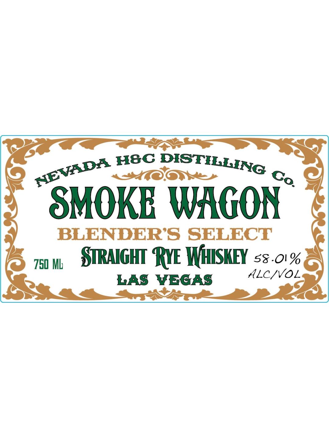 Smoke Wagon Blender's Select Straight Rye Whiskey 750ml