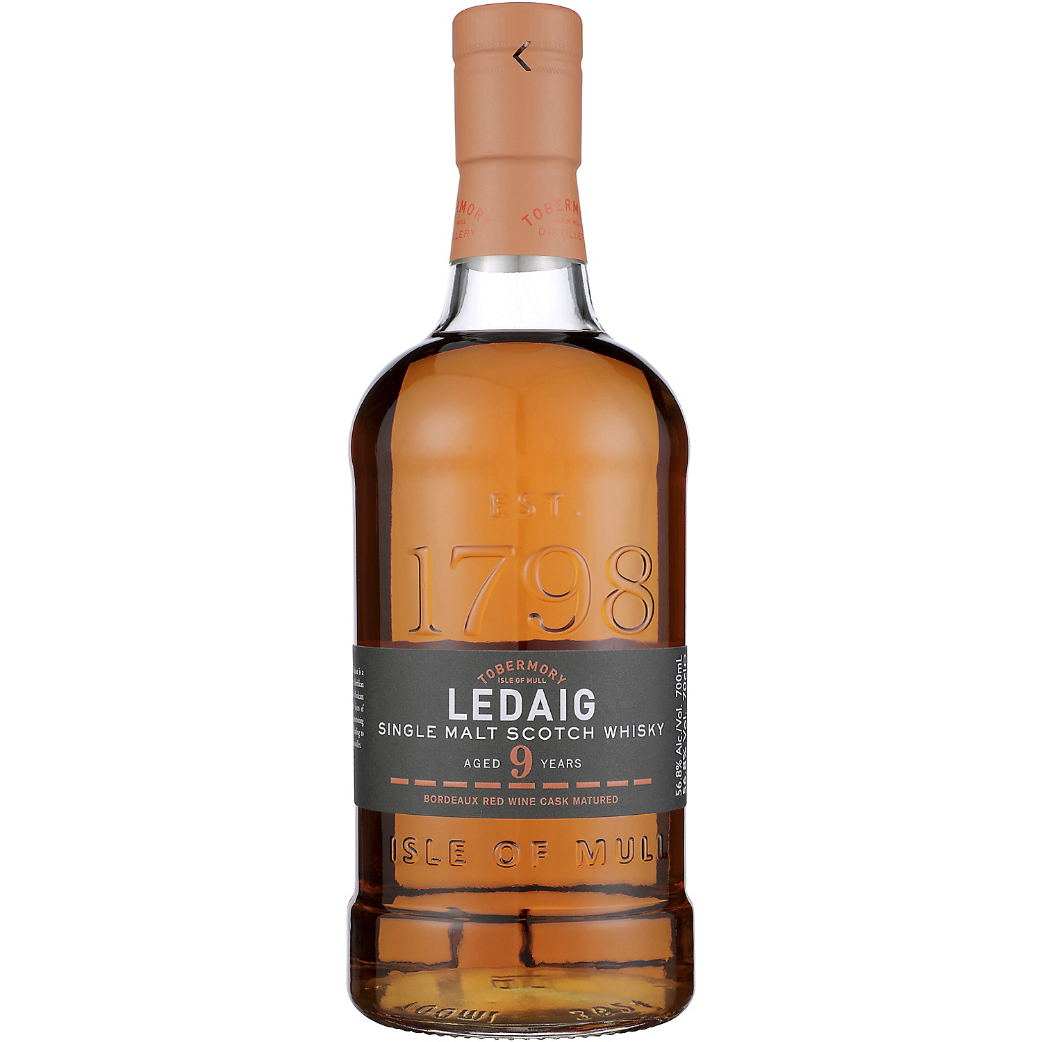 Ledaig Single Malt Scotch Cask Strength Bordeaux Red Wine Cask Matured 9 Yr 113.6 700ml