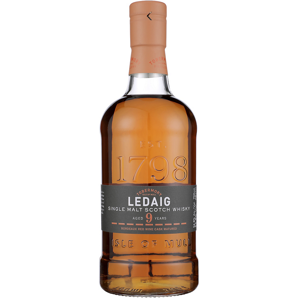 Ledaig Single Malt Scotch Cask Strength Bordeaux Red Wine Cask Matured 9 Yr 113.6 700ml