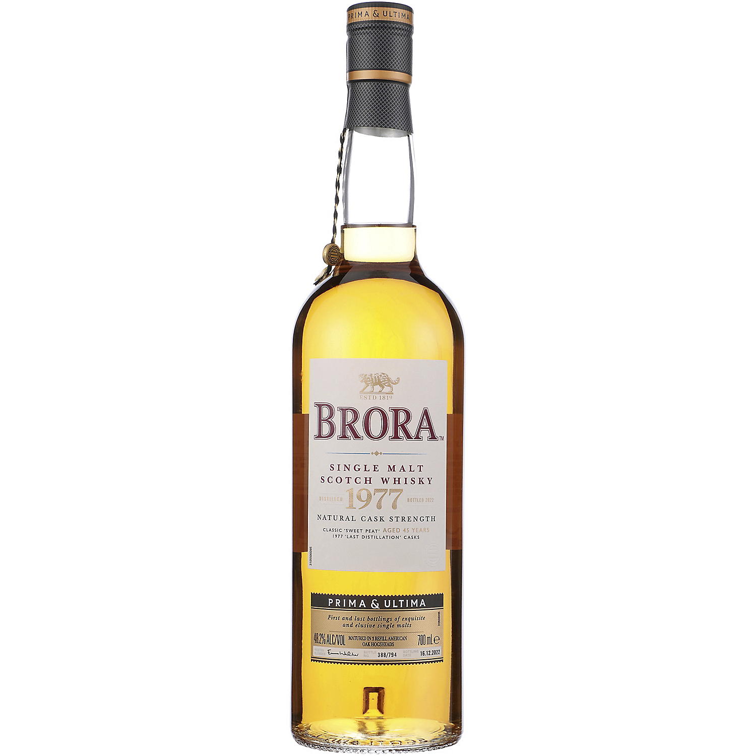 Brora Single Malt Scotch Natural Cask Strength 1977 Prima Ultima 45 Yr 96.4 700ml