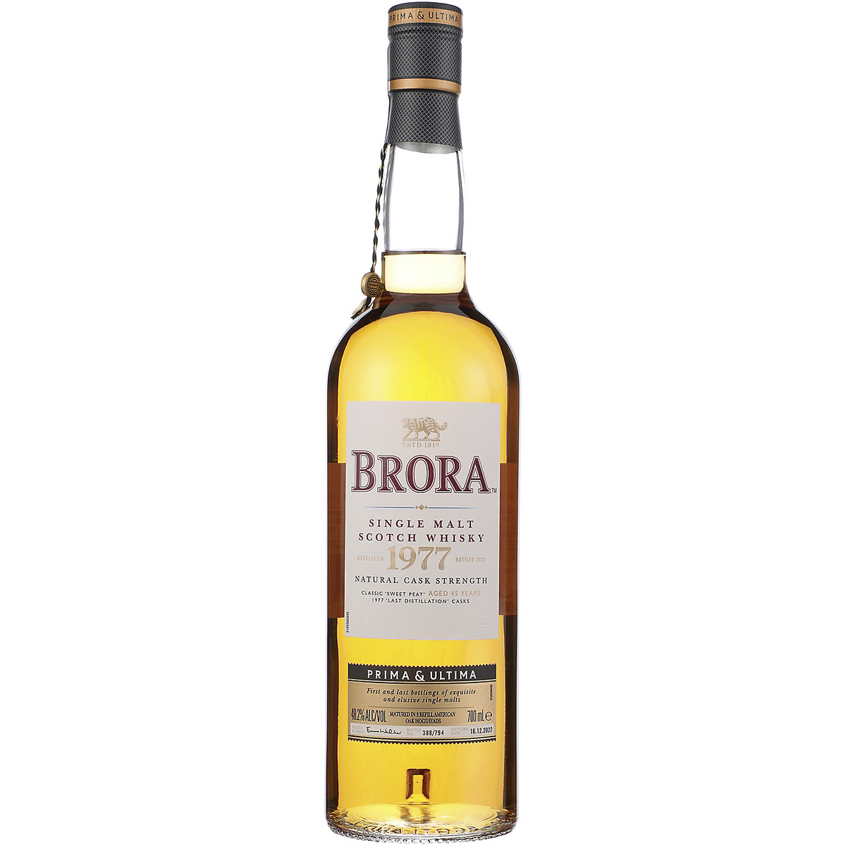 Brora Single Malt Scotch Natural Cask Strength 1977 Prima Ultima 45 Yr 96.4 700ml