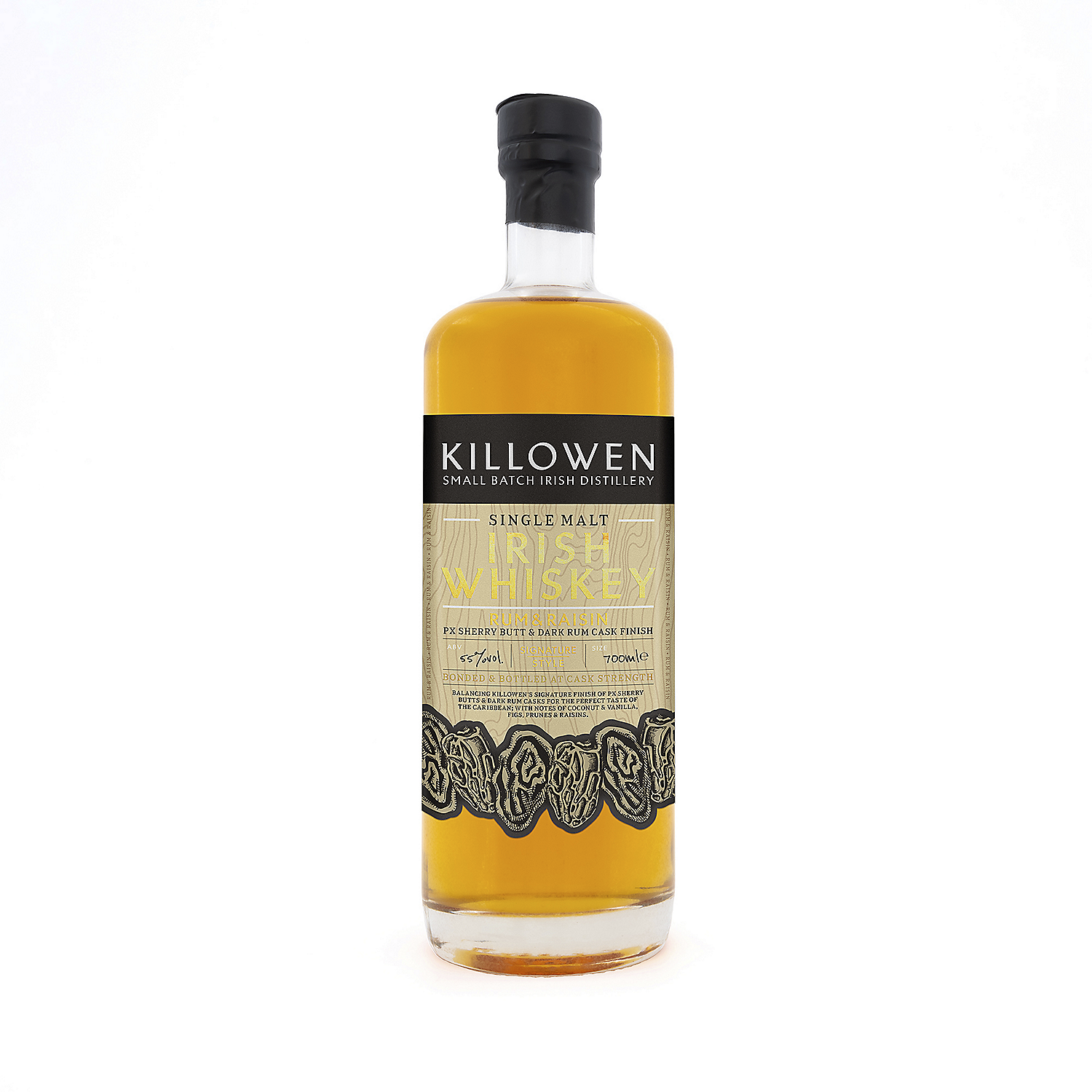 Killowen Single Malt Irish Whiskey Rum & Raisin Px Sherry Butt & Dark Rum Cask Finish 110 700ml