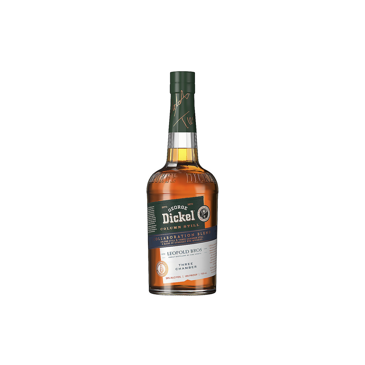 George Dickel Rye Whiskey X Leopold Bros Collaboration Blend Colimn Still Three Chamber 100 750ml