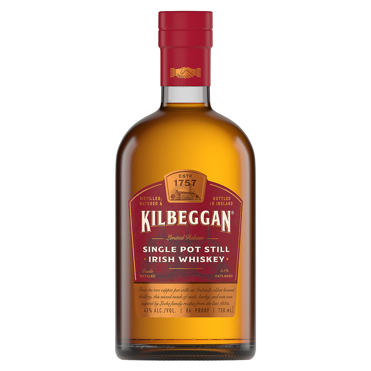 Kilbeggan Single Pot Still Irish Whiskey Limited Release 86 750ml