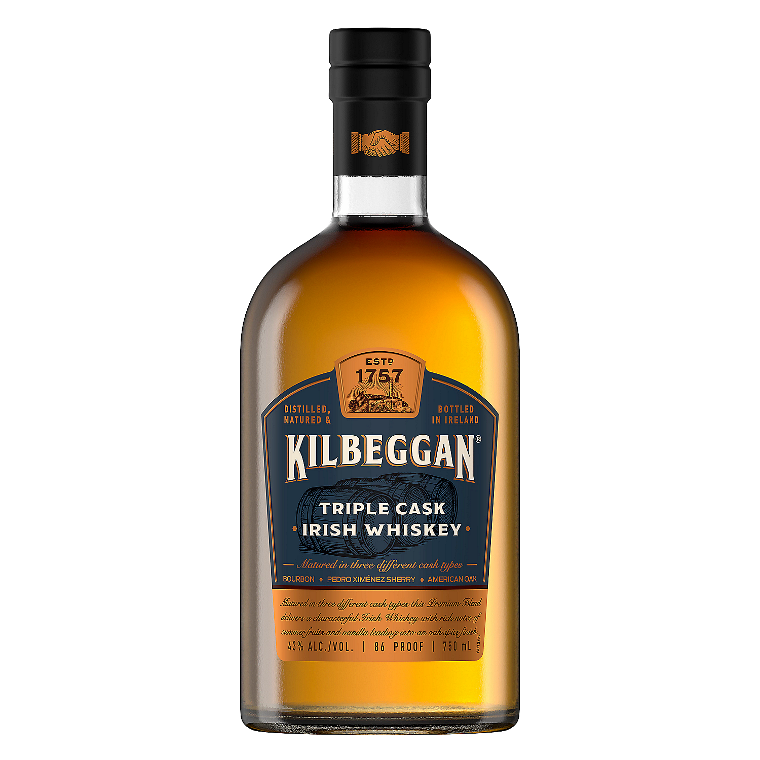 Kilbeggan Blended Irish Whiskey Triple Cask 86 750ml