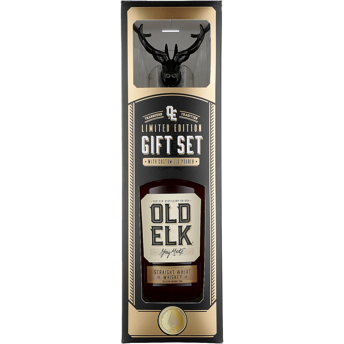 Old Elk Straight Wheat Whiskey 5 Yr 100 W/ Elk Pourer 750ml