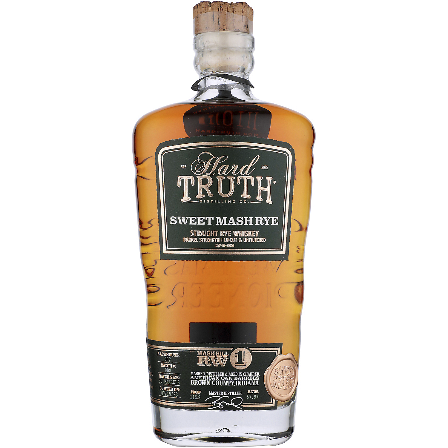 Hard Truth Straight Rye Whiskey Limited Edition Sweet Mash Rw1 4 Yr 115.8 750ml