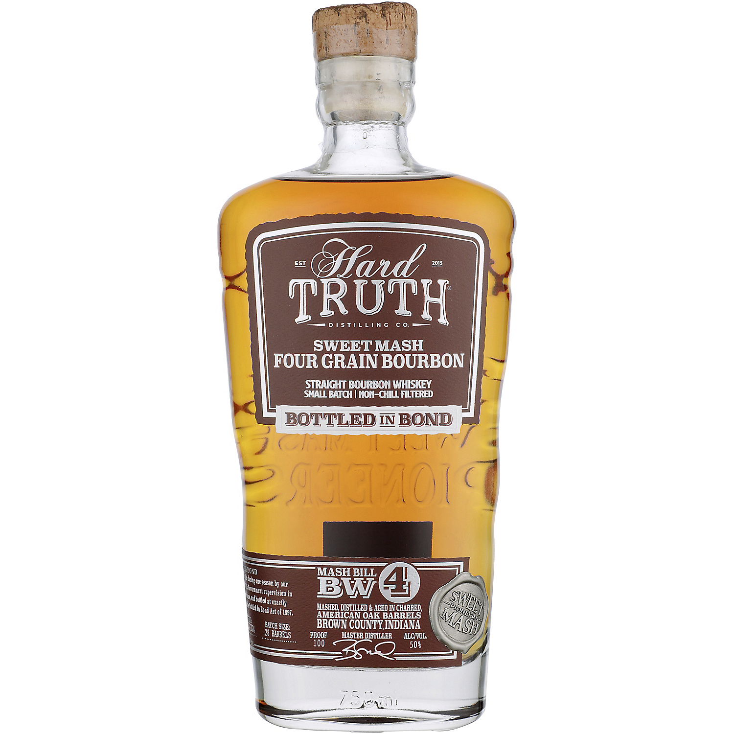 Hard Truth Straight Bourbon Sweet Mash Four Grain Small Batch Bottled In Bond 4 Yr 100 750ml