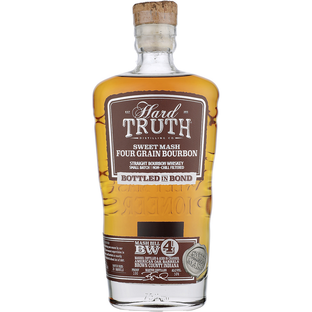 Hard Truth Straight Bourbon Sweet Mash Four Grain Small Batch Bottled In Bond 4 Yr 100 750ml