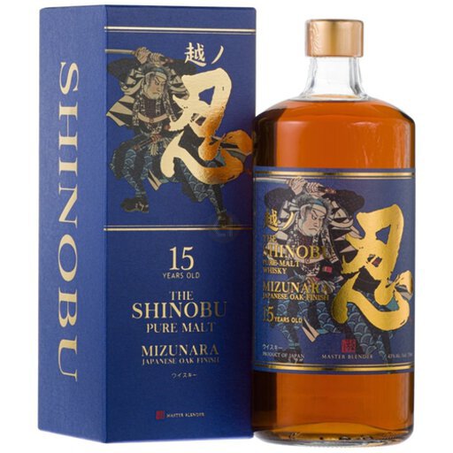 Shinobu Pure Malt 15 Years Old   Mizunara Oak Japanese Whisky 750ml